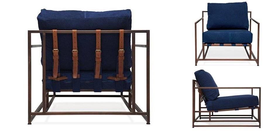 Кресло Kenn X Miller armchair Indigo and copper denim Кресло Kenn X Miller armchair Indigo and copper denim - Loft-Concept в Перми