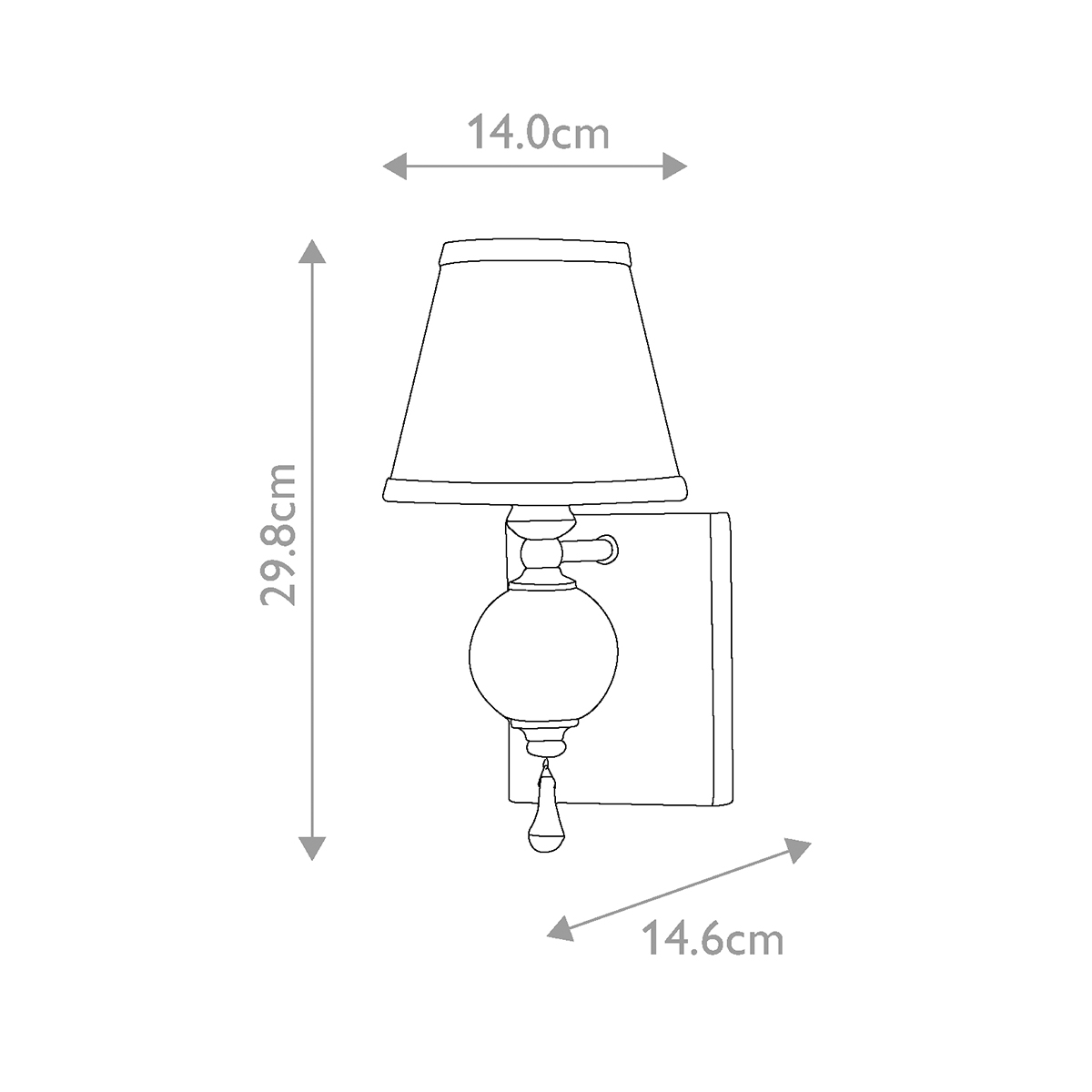 Бра со стеклянным шарообразным декором с пузырьками и бежевым абажуром Feiss в Перми