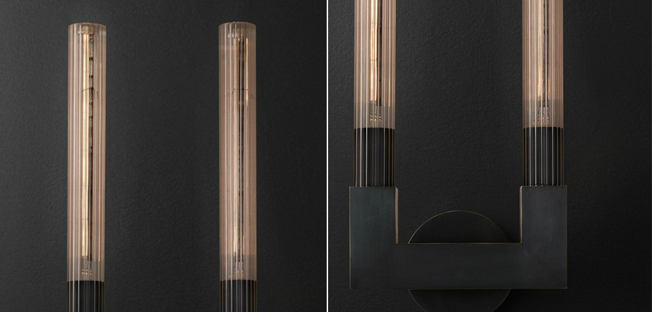 Бра RH CANNELLE wall lamp DOUBLE Sconces Black Бра RH CANNELLE wall lamp DOUBLE Sconces Black - Loft-Concept в Перми