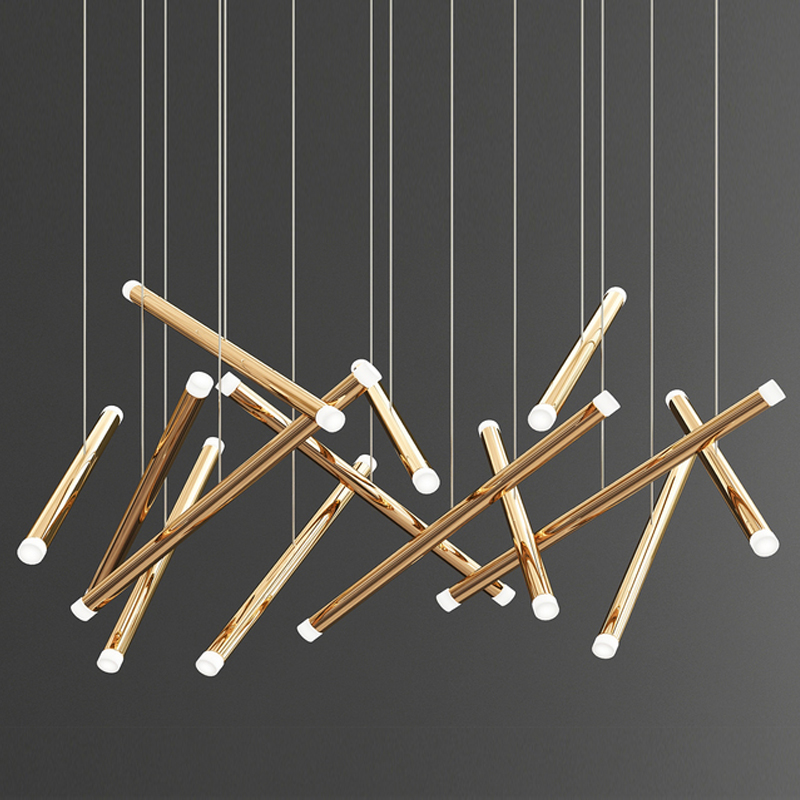 Люстра Dutti D0068 LED Chandelier Modern 14 Глянцевое золото в Перми | Loft Concept 