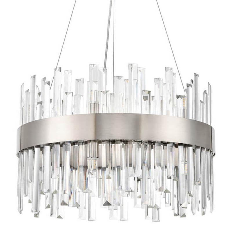 Люстра Cramer Chandelier 50 satin nickel Прозрачный (Transparent) Никель Сатин в Перми | Loft Concept 