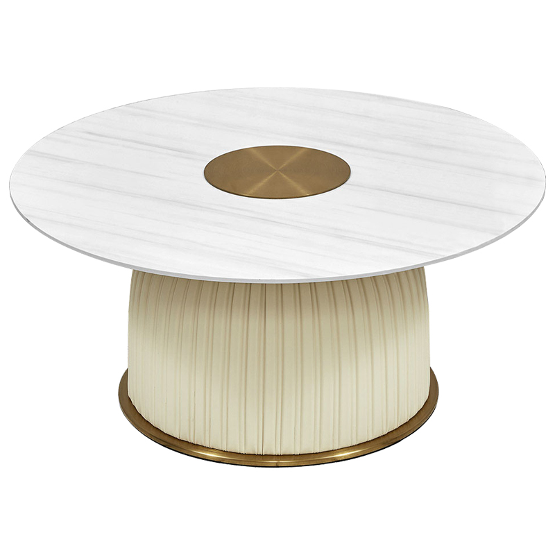 Кофейный стол Orlaith White Gold Round Table Белый ivory ( слоновая кость ) Золотой в Перми | Loft Concept 