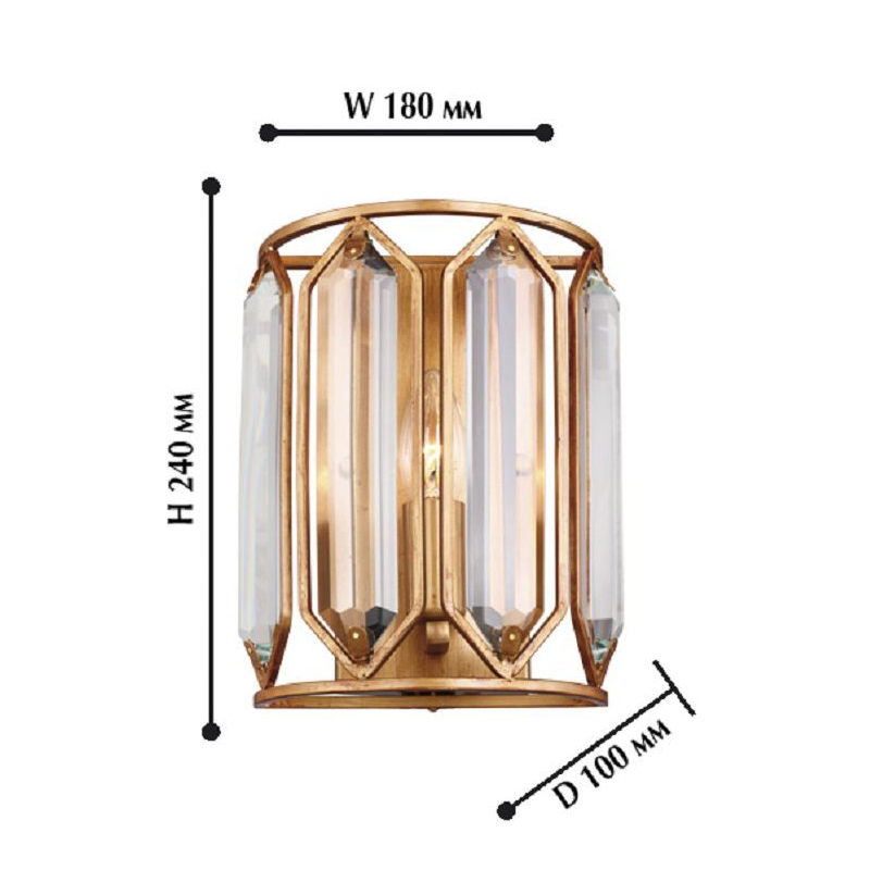 Бра с золотисто-коричневым каркасом CRYSTAL LIGHT в Перми