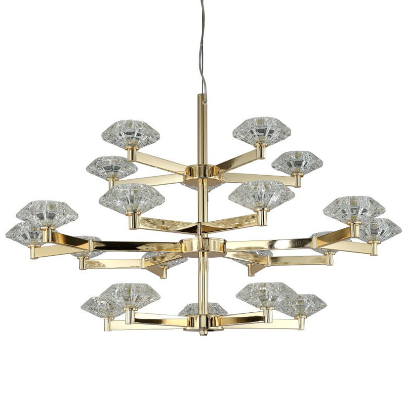 Люстра Yerker Chandelier Gold 20 Глянцевое золото Прозрачный в Перми | Loft Concept 