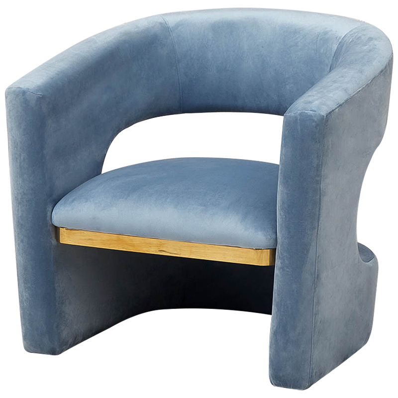 Кресло голубое Walsh Blue Armchair Голубой Глянцевое золото Кресло голубое Walsh Blue Armchair Голубой Глянцевое золото в Перми | Loft Concept