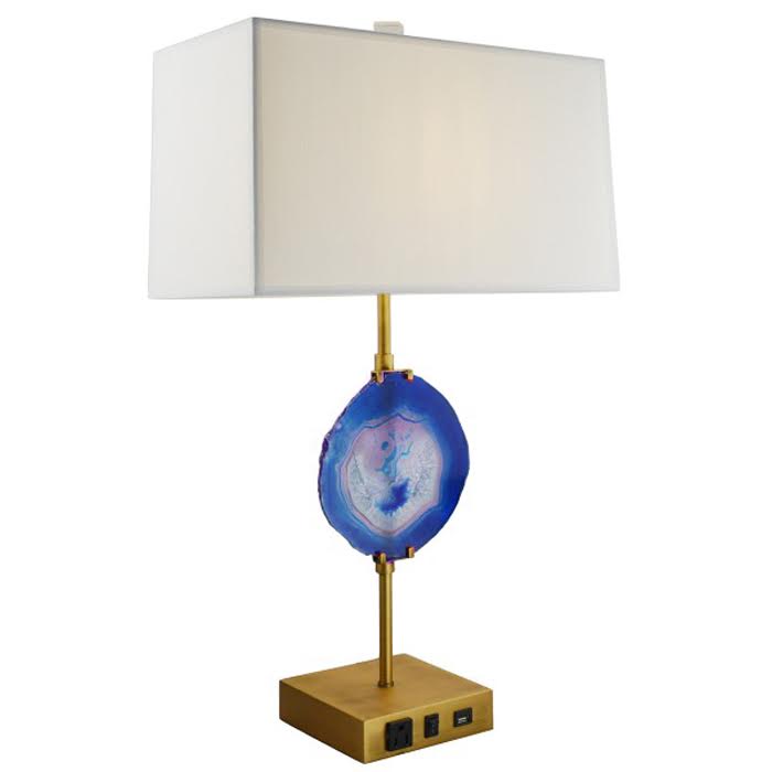 Настольная лампа Blue Agate Table Lamp Латунь Сапфирово-синий в Перми | Loft Concept 