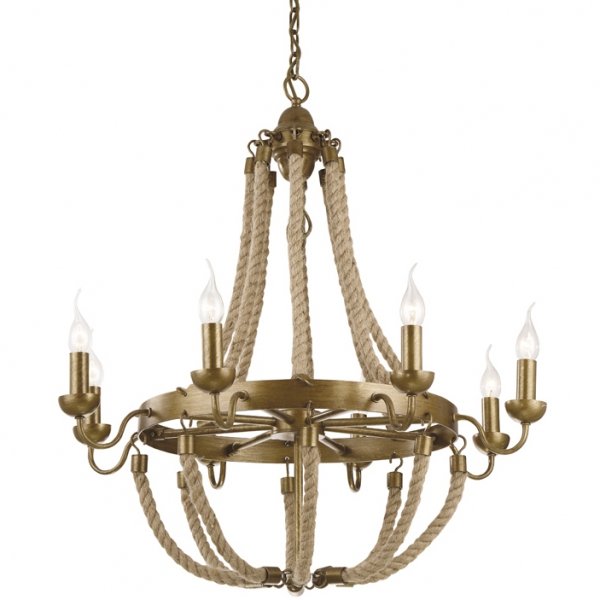 Люстра Rattan Chandelier Metall 8 Loft Rope Light  в Перми | Loft Concept 