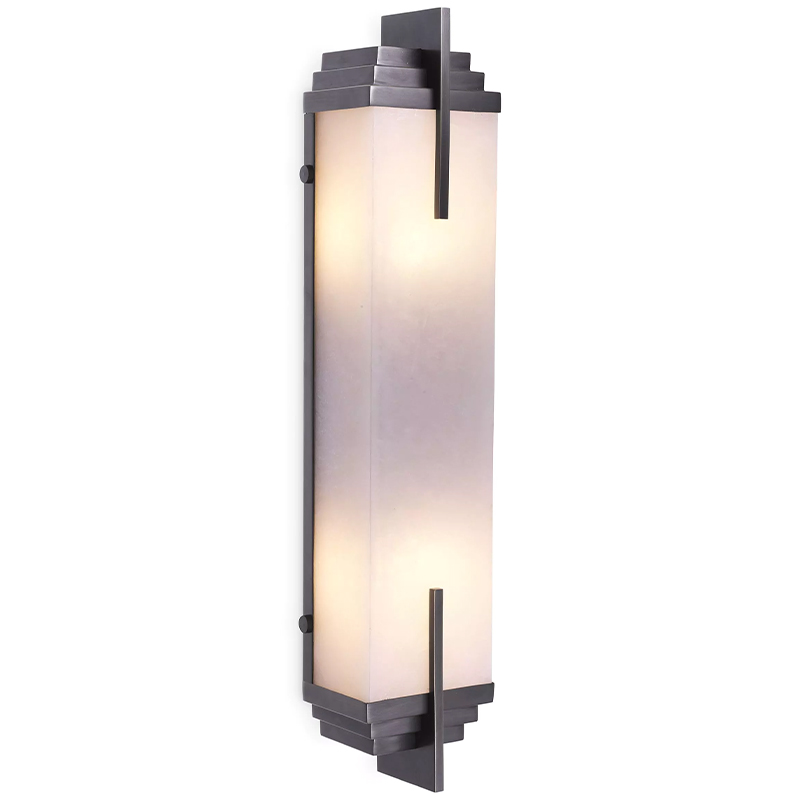 Бра Eichholtz Wall Lamp Harman Bronze Темная бронза Белое матовое стекло в Перми | Loft Concept 