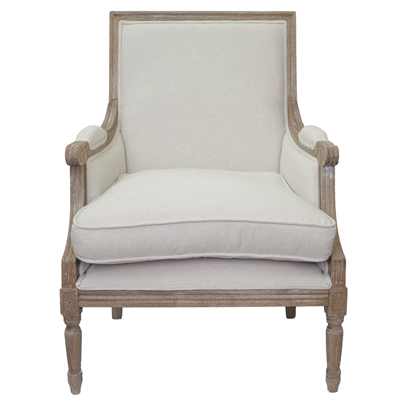 Кресло William Classical Armchair beige flax Бежевый Коричневый в Перми | Loft Concept 