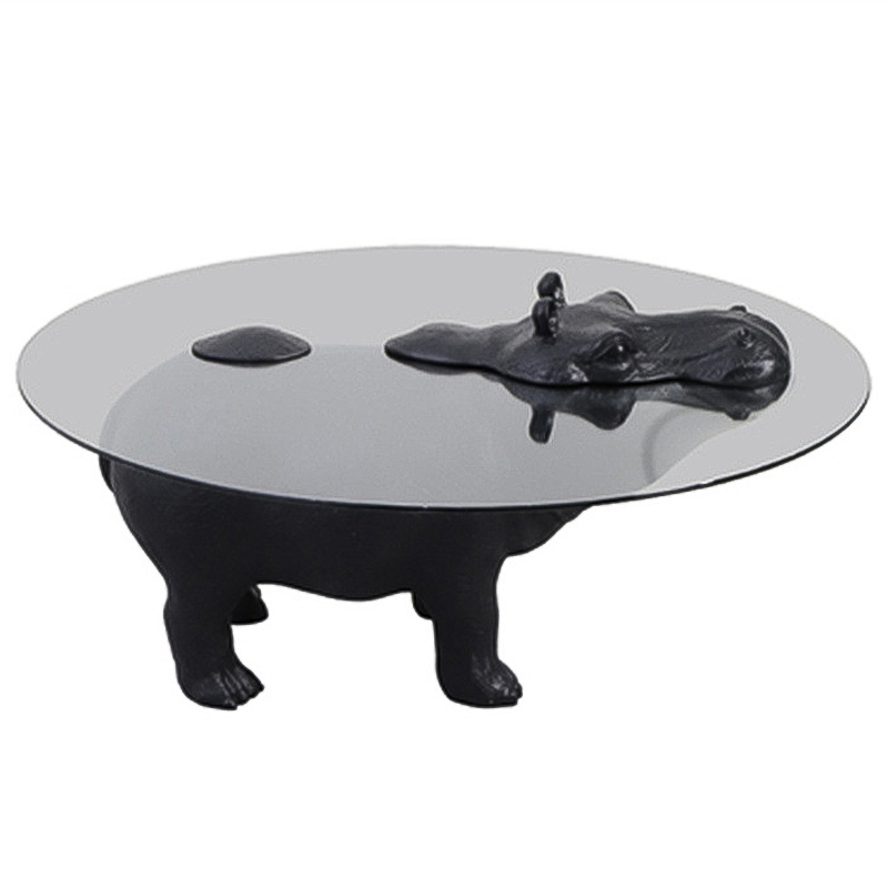 Кофейный Стол Бегемот Hippo Stands Coffee Table Черный Прозрачное Стекло в Перми | Loft Concept 