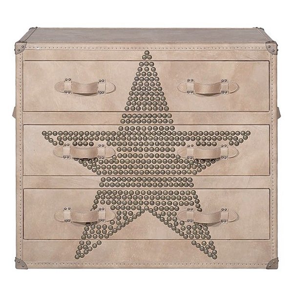 Комод Andrew Martin Howard STAR Studded Parchment Chest of Drawers Бежевый в Перми | Loft Concept 