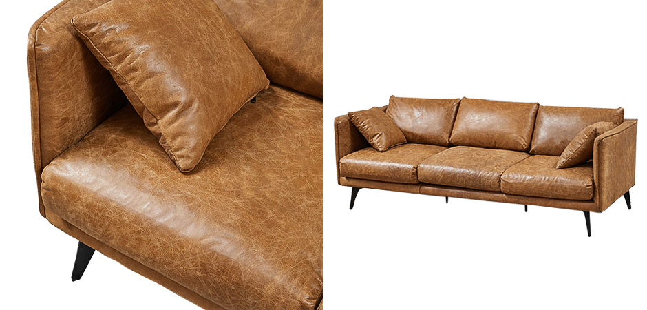 Диван Caramel Leather Triple Sofa Диван Caramel Leather Triple Sofa - Loft-Concept в Перми
