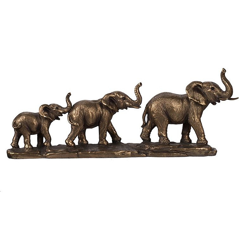 Композиция в виде семьи слонов Elephants Figurine Бронза в Перми | Loft Concept 