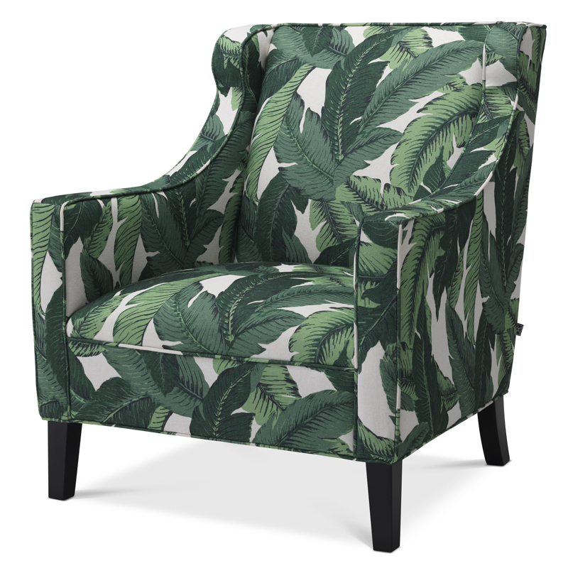 Кресло Eichholtz Chair Jenner Mustique green Зеленый Черный в Перми | Loft Concept 