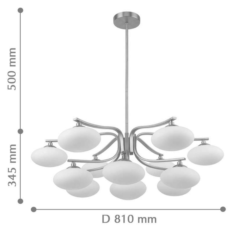 Oval Balls Mushrooms Chandelier 13 Silver в Перми