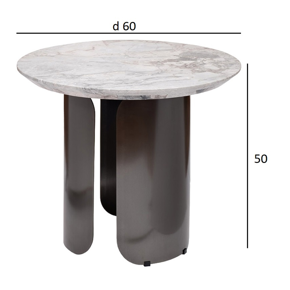 Столик журнальный круглый с мраморной столешницей Gray Marble Table в Перми