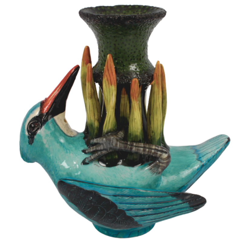 Ваза Голубая Птичка Woodland Kingfisher Vase Синий в Перми | Loft Concept 