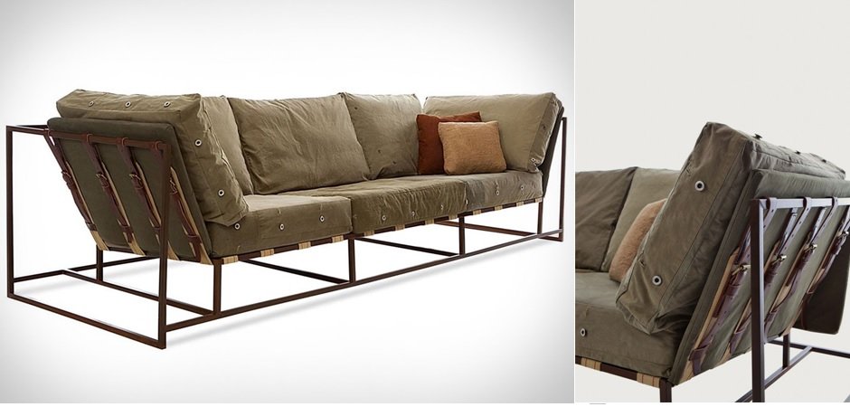 Диван Inheritance Sofa Olive Military Fabric Диван Inheritance Sofa Olive Military Fabric - Loft-Concept в Перми