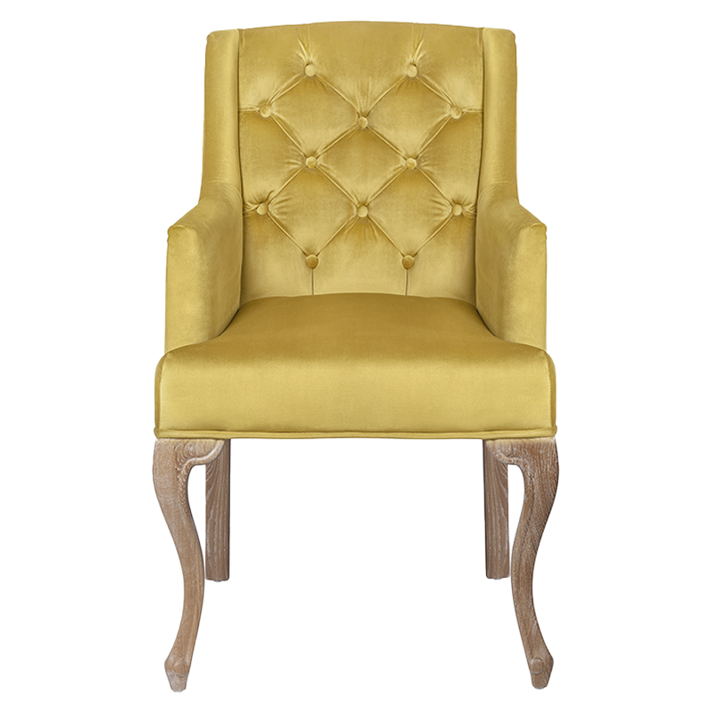 Кресло Mason Classical Armchair gold velour Желтый Коричневый в Перми | Loft Concept 