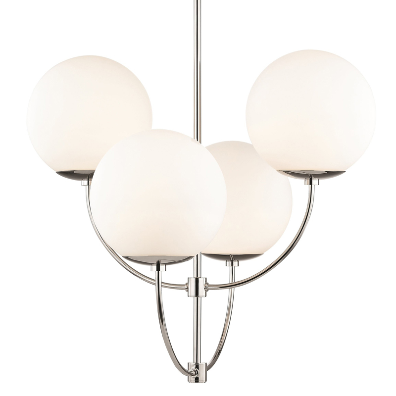 Люстра Breasal White Matte Balls Chandelier Chrome Хром Белое матовое стекло в Перми | Loft Concept 