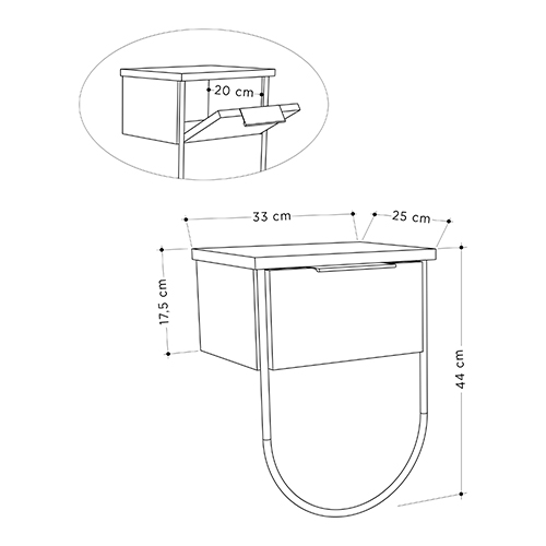 Прикроватная тумба бежево-серого цвета с откидной дверцей NORFOLK NIGHTSTAND LIGHT MOCHA в Перми