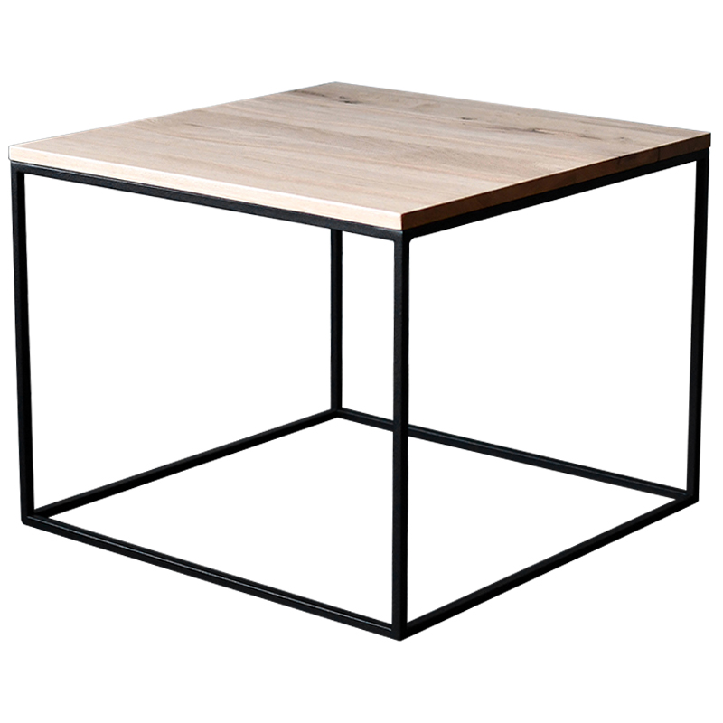 Кофейный стол Clegg Industrial Metal Rust Coffee Table Светлый дуб Черный в Перми | Loft Concept 