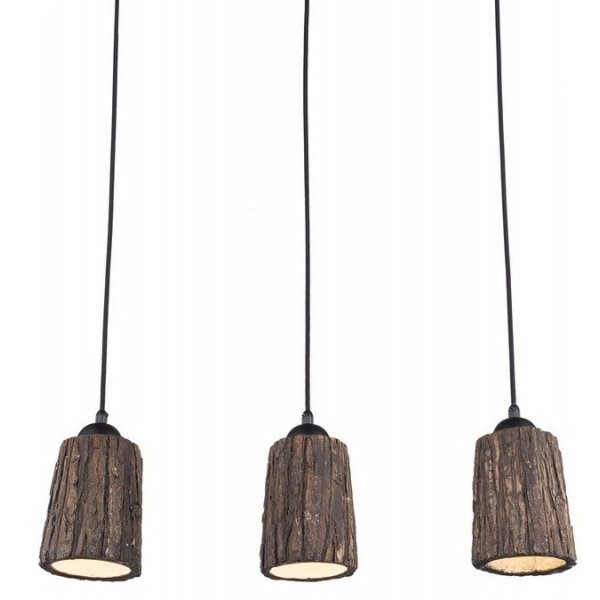 Люстра Wood Log Pendant 3 Коричневый в Перми | Loft Concept 