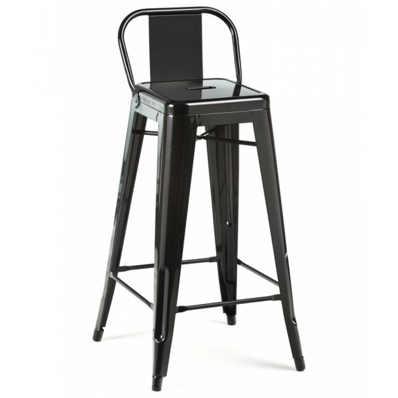 Барный стул Tolix Bar Stool 75 Backed Черный Салатовый Нержавеющая сталь Красный Оранжевый Зеленый Белый Голубой Желтый в Перми | Loft Concept 