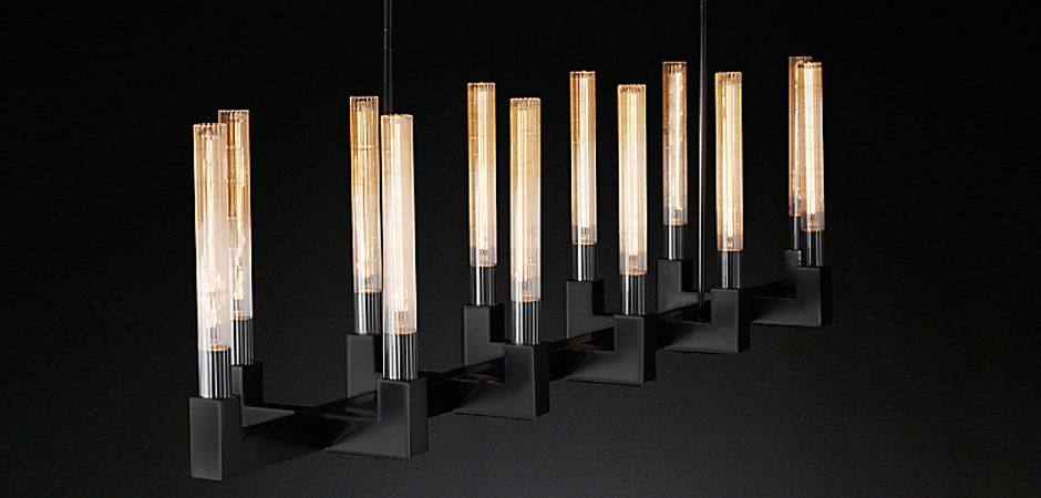 Люстра RH CANELLE Linear Chandelier 12 Modern Black Люстра RH CANELLE Linear Chandelier 12 Modern Black - Loft-Concept в Перми