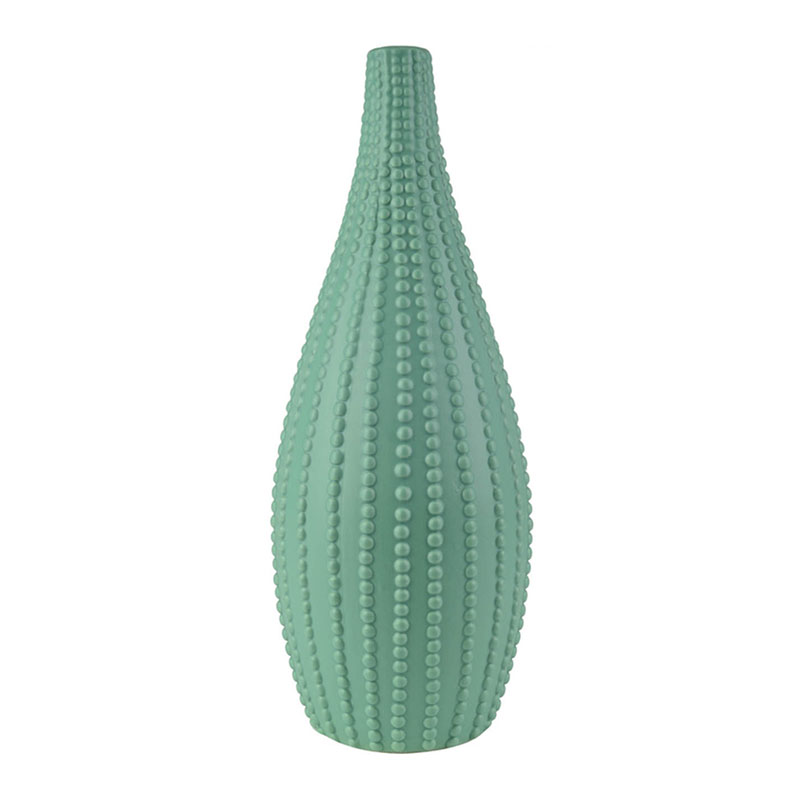 Ваза Ribbed Vase Narrow Throat turquoise 38 Бирюзовый в Перми | Loft Concept 