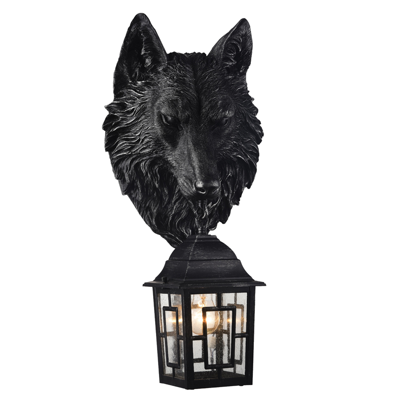 Уличный светильник Wolf Lantern Винтажный черный Прозрачное Стекло в Перми | Loft Concept 