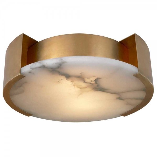 Потолочный светильник Melange Small Flush Mount Lamp Латунь Белый в Перми | Loft Concept 