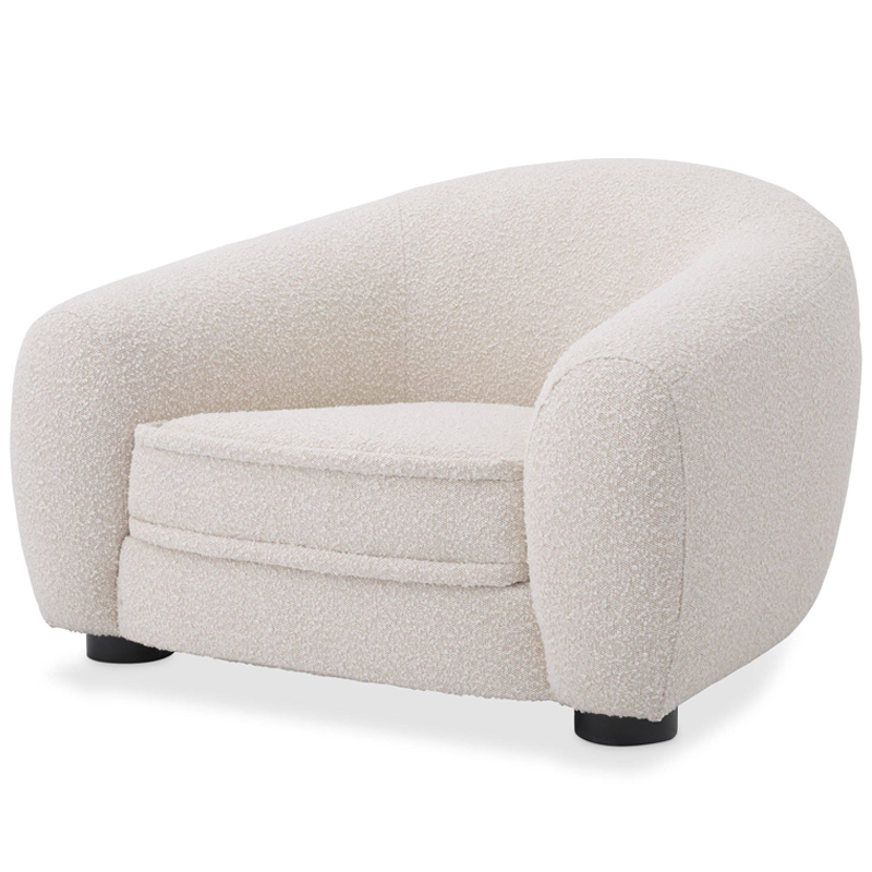 Кресло Eichholtz Chair Freud Boucle cream Кремовый Черный в Перми | Loft Concept 