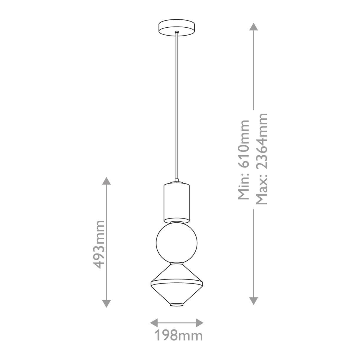 Подвесной светильник белого цвета с тремя геометрическими плафонами Alora Mood в Перми