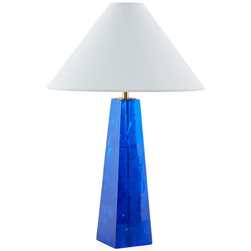 Настольная лампа Jonathan Adler Prisma Table Lamp Blue Белый Синий Латунь в Перми | Loft Concept 