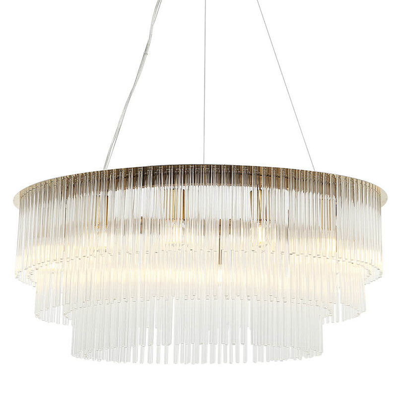 Люстра Harrison Chandelier gold 12 lamp Глянцевое золото Прозрачный в Перми | Loft Concept 