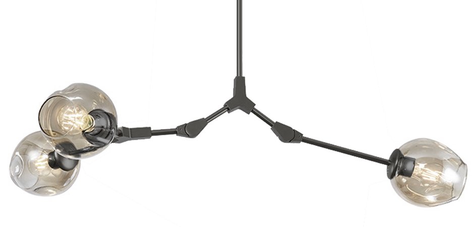 Люстра Сrumpled Glass Bubble Chandelier Gray 3 плафона Люстра Сrumpled Glass Bubble Chandelier Gray 3 плафона - Loft-Concept в Перми