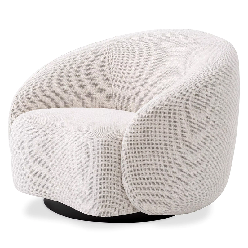 Кресло Eichholtz Swivel Chair Amore Молочный Черный Молочный Черный в Перми | Loft Concept 