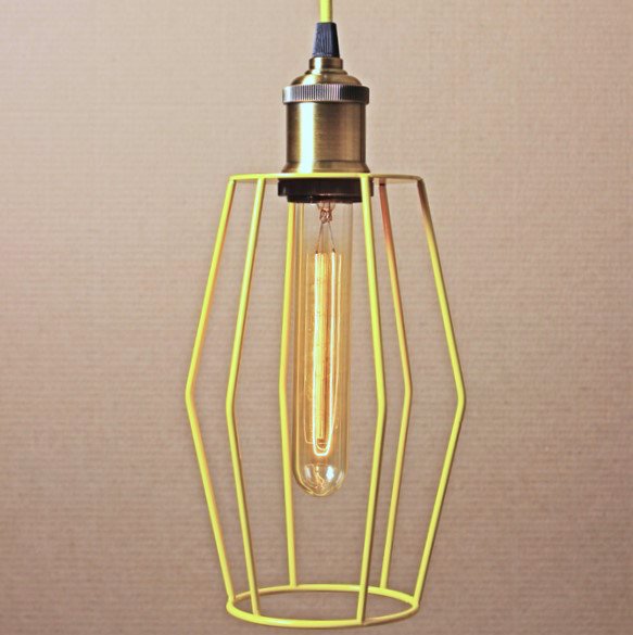 Подвесной светильник Wire Cage Pendant Spauk Yellow Желтый в Перми | Loft Concept 