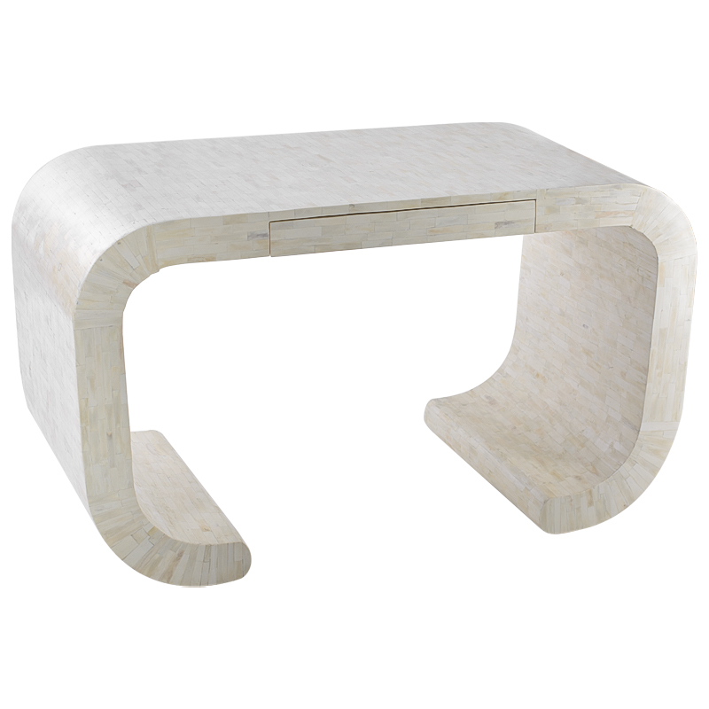 Стол рабочий Bone Inlay Table white Белый Бежевый в Перми | Loft Concept 