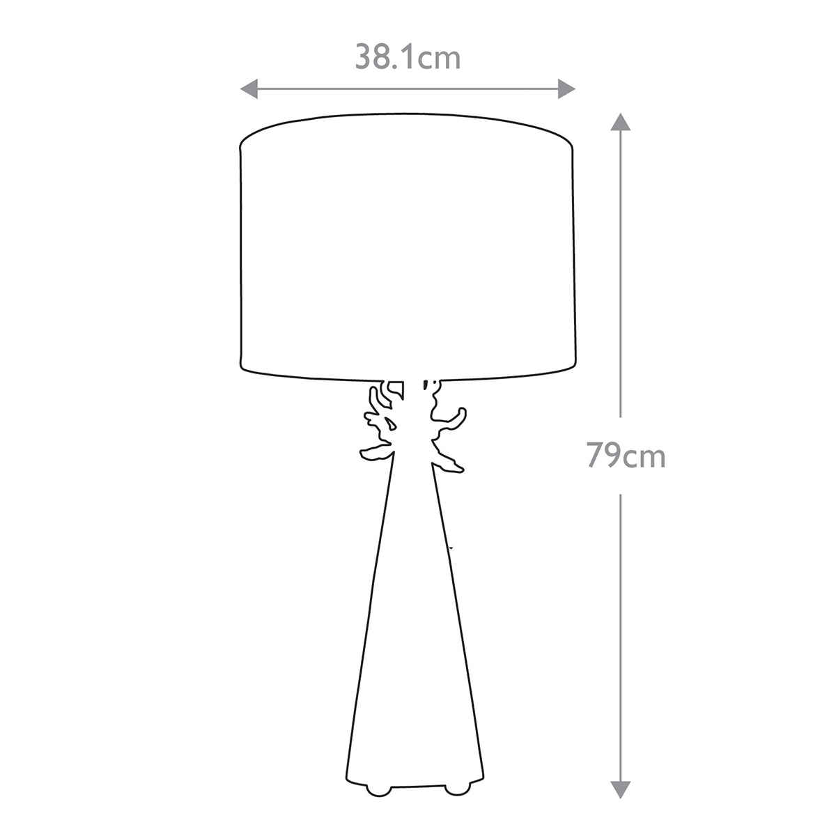 Настольная лампа с декоративным элементом золотого цвета и цилиндрическим абажуром из папье-маше светлого оттенка Flambeau в Перми