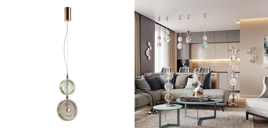 Подвесной светодиодный светильник Peony Green&Brown Подвесной светодиодный светильник Peony Green&Brown - Loft-Concept в Перми
