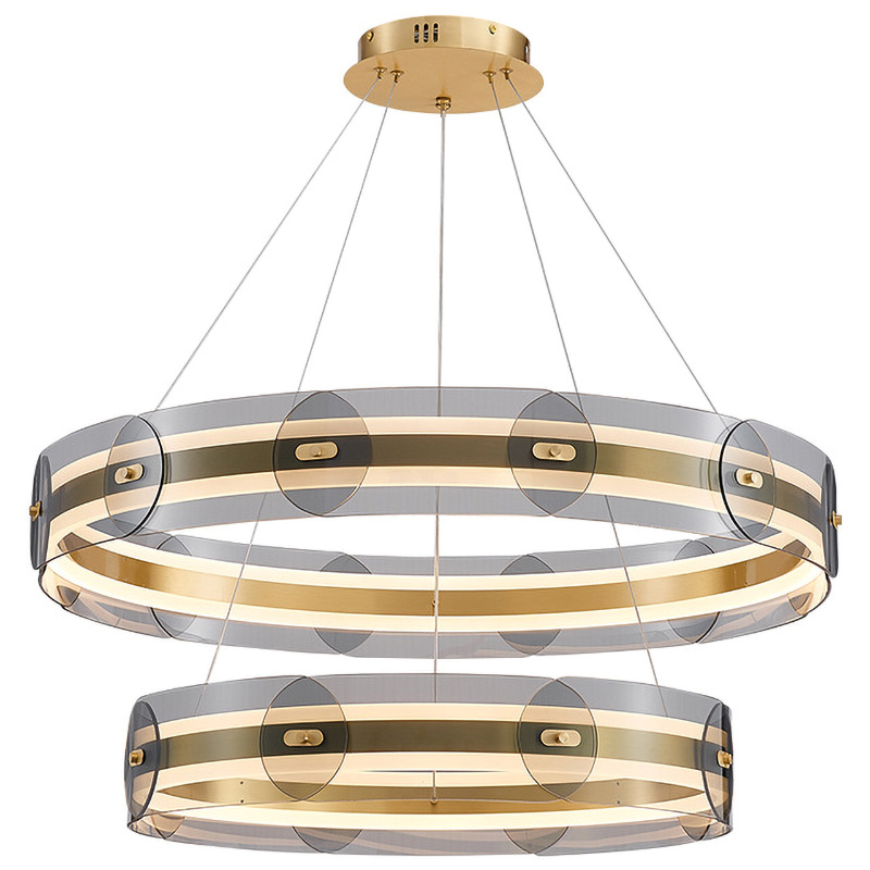 Люстра Gold 2 ring horizontal chandelier Прозрачный Латунь в Перми | Loft Concept 