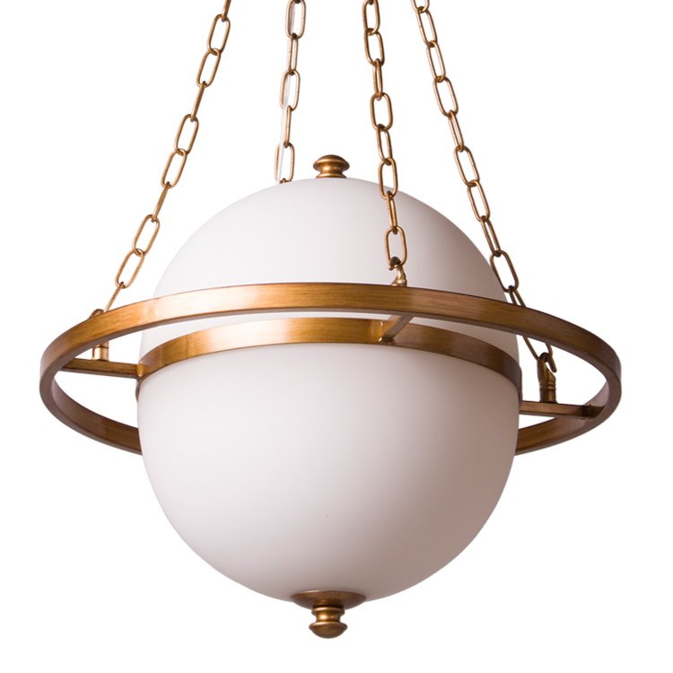 Люстра Saturn Chandelier Золотой Молочный в Перми | Loft Concept 