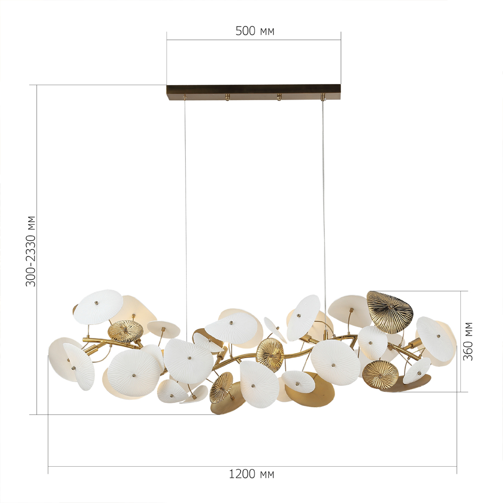 Люстра с белыми и золотистыми цветами G9 Dahlia Flowers Lamp в Перми