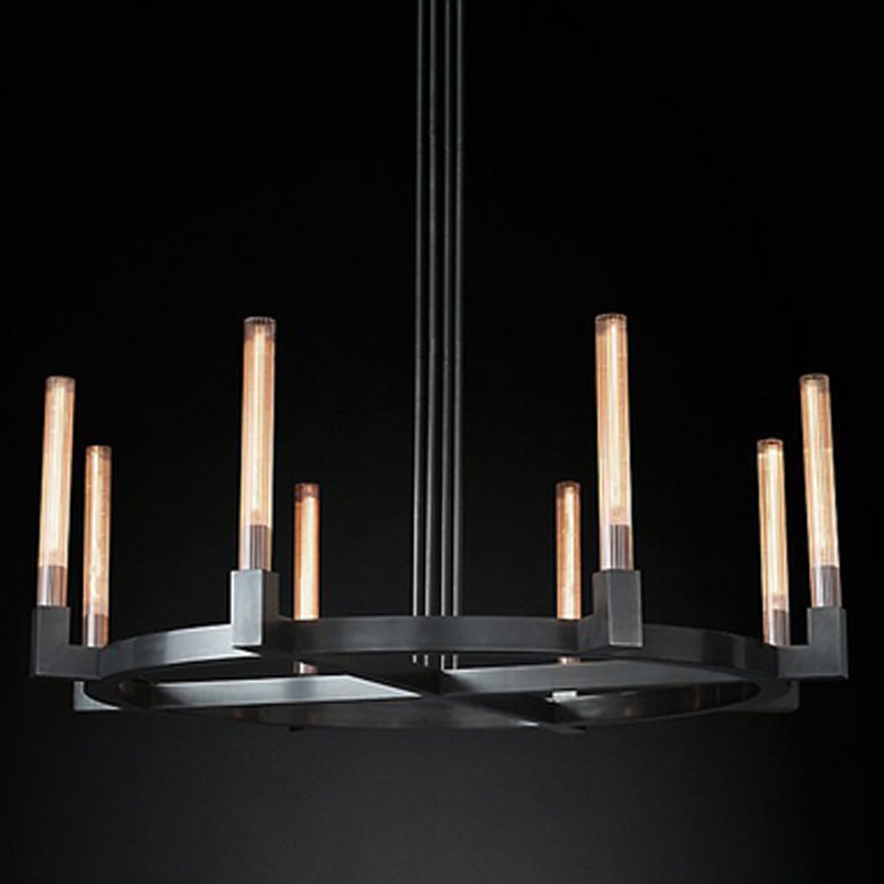 Люстра RH CANELLE Round Chandelier 8 Modern Black Черный в Перми | Loft Concept 