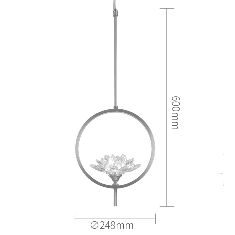 Подвесной светильник Хрустальный Цветок Лотоса Lotus flower Clear Glass pendant lamp B в Перми