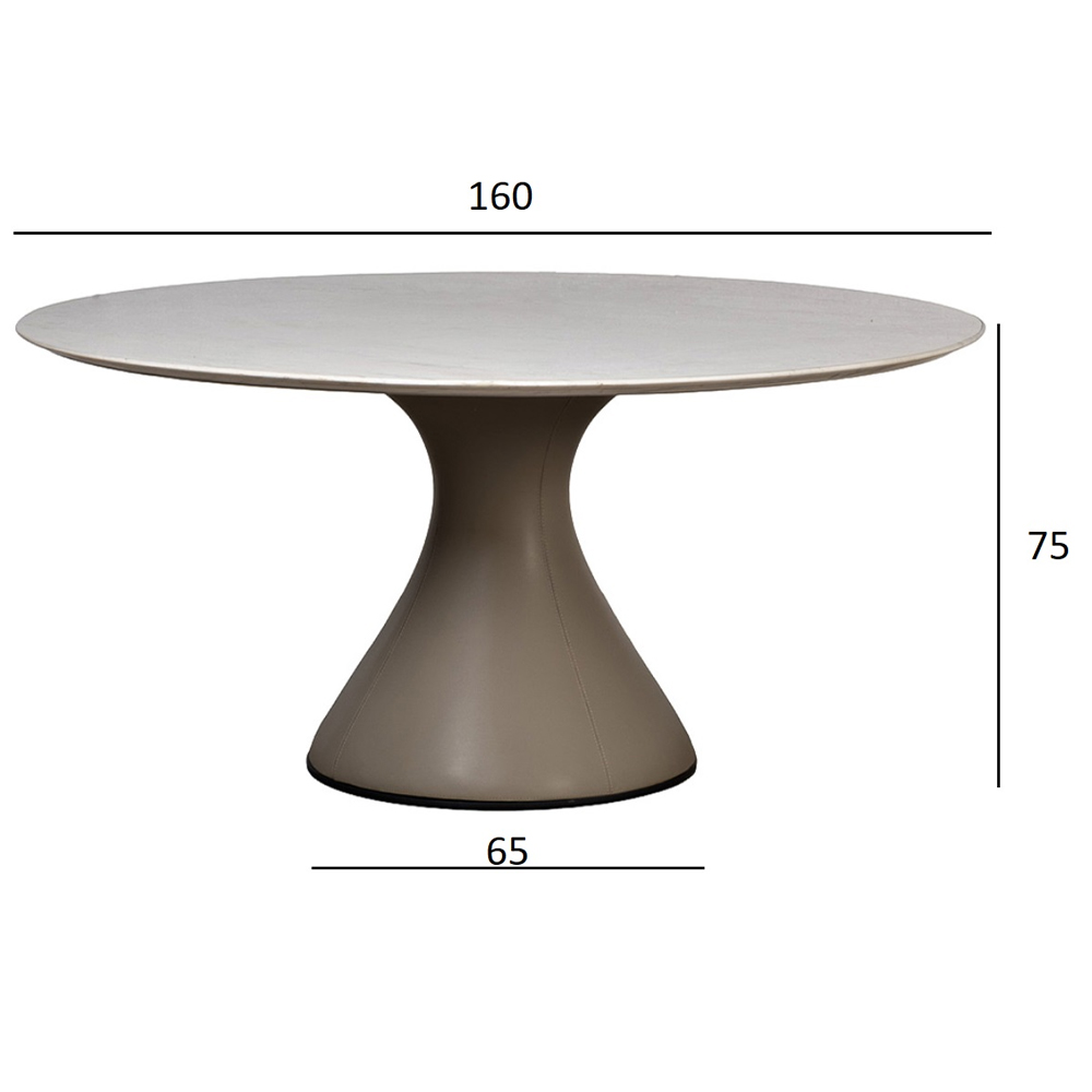 Стол обеденный круглый мраморный на бежевом основании Valedmir в Перми