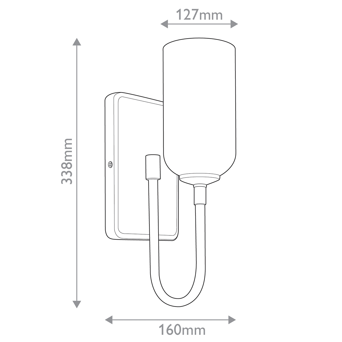  Бра с прямоугольным черным основанием и белым матовым цилиндрическим плафоном Kichler в Перми
