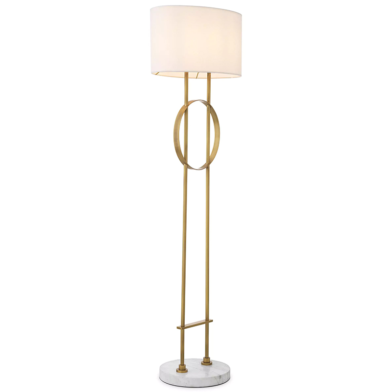 Торшер Eichholtz Floor Lamp Kaiser Латунь Белый Мрамор Bianco Белый в Перми | Loft Concept 